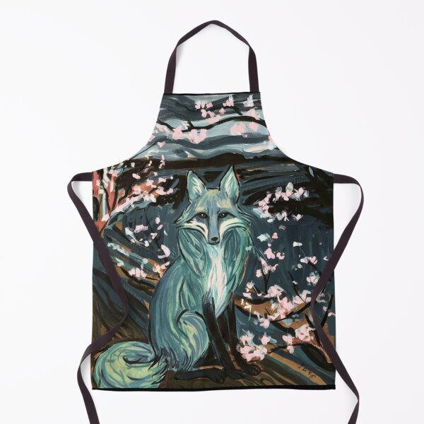 Item preview, Fox Portrait. Cherry blossom, floral fox, vintage fox, fox painting, Edvard Munch style designed and sold by FoxVibes.