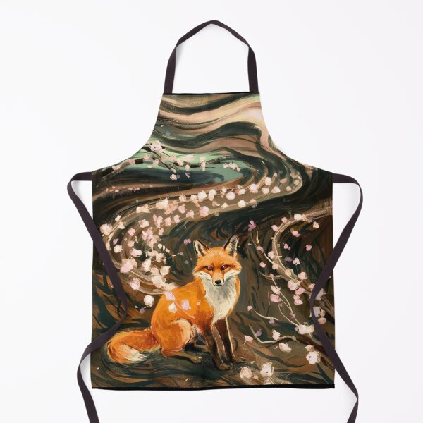 Item preview, Fox Portrait. Cherry blossom, floral fox, vintage fox, fox painting, Edvard Munch style designed and sold by FoxVibes.