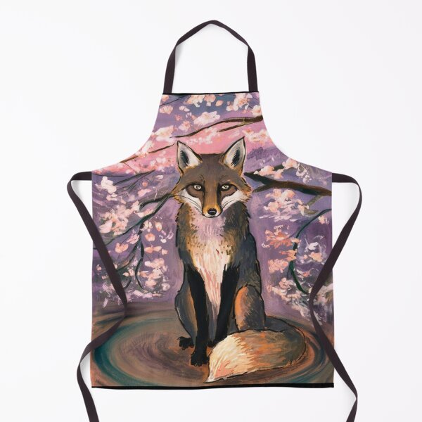 Item preview, Fox Portrait. Cherry blossom, floral fox, vintage fox, fox painting, Edvard Munch style designed and sold by FoxVibes.