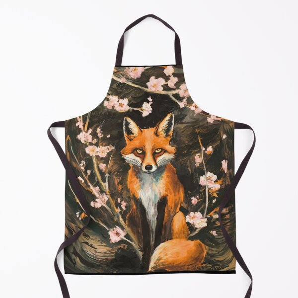 Item preview, Fox Portrait. Cherry blossom, floral fox, vintage fox, fox painting, Edvard Munch style designed and sold by FoxVibes.