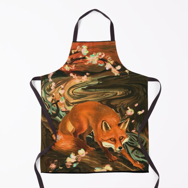 Item preview, Fox Portrait. Cherry blossom, floral fox, vintage fox, fox painting, Edvard Munch style designed and sold by FoxVibes.