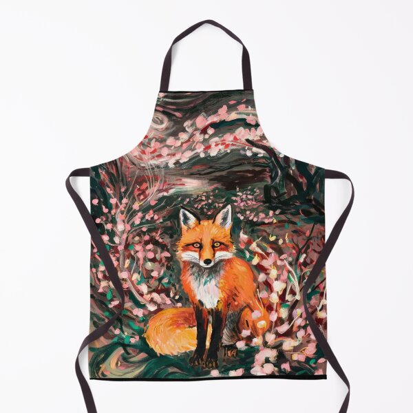 Item preview, Fox Portrait. Cherry blossom, floral fox, vintage fox, fox painting, Edvard Munch style designed and sold by FoxVibes.