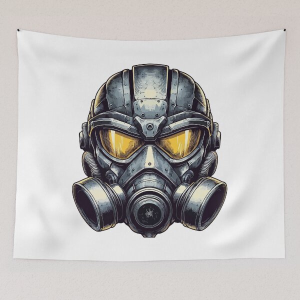 Item preview, Futuristic Cyber Soldier in Gas Mask Helmet Illustration designed and sold by SCG-designs.
