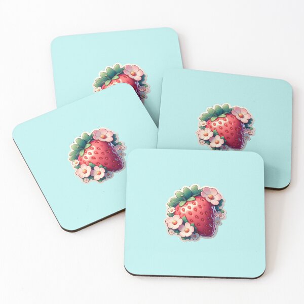 Item preview, Juicy Strawberry with Flowers designed and sold by LovelyWishesArt.