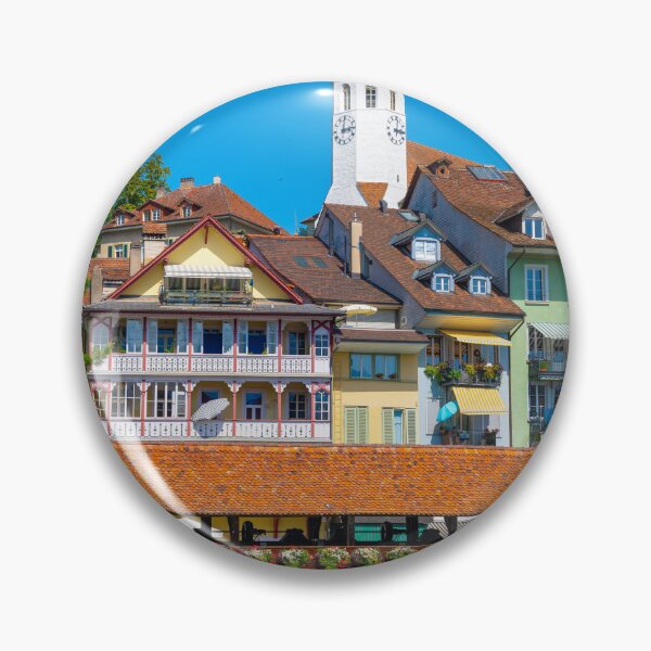 Item preview, River Aare in City of Thun and Untere Schleuse Bridge and Church Tower designed and sold by Mats Silvan.