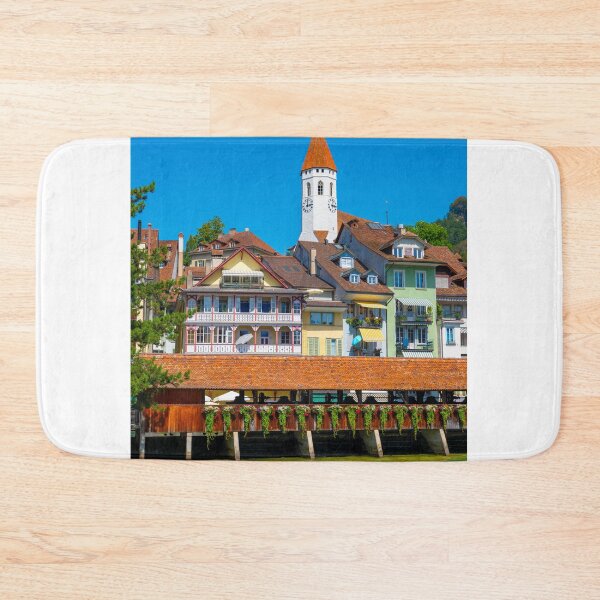 Item preview, River Aare in City of Thun and Untere Schleuse Bridge and Church Tower designed and sold by Mats Silvan.