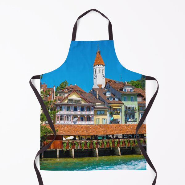 Item preview, River Aare in City of Thun and Untere Schleuse Bridge and Church Tower designed and sold by Mats Silvan.