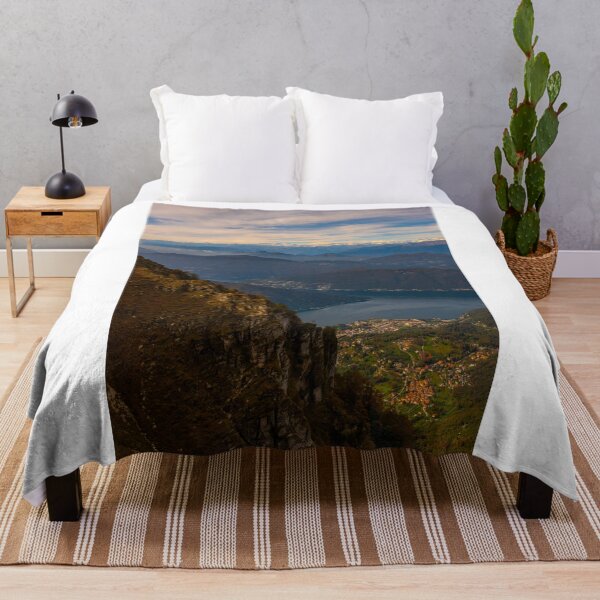 Item preview, Aerial View over Beautiful Mountainscape with Snow Capped Monte Rosa and Mountain Peak Matterhorn and Lake Lugano designed and sold by Mats Silvan.