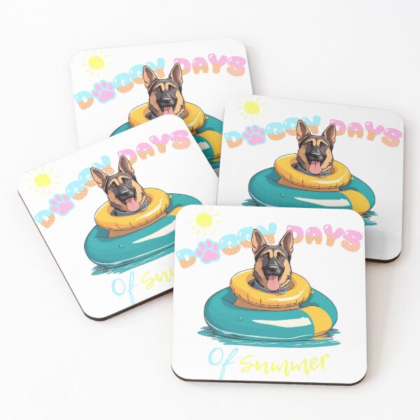 Item preview,  Doggy Days of summer aesthetic summer vacation german shepherd dog in a swimming ring  designed and sold by GoodyPaws.
