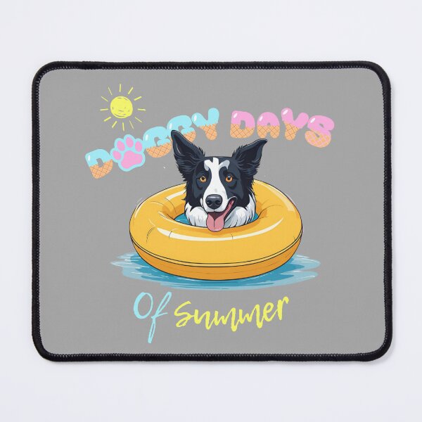 Item preview,  Doggy Days of summer aesthetic summer vacation border collie dog in a swimming ring  designed and sold by GoodyPaws.