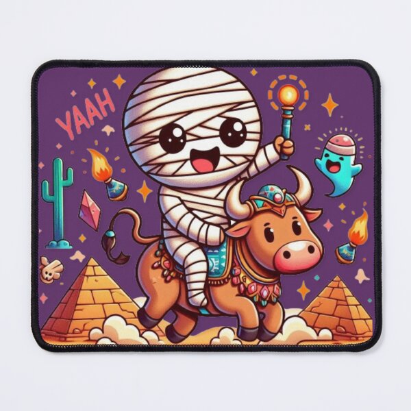 Item preview, A little mummy rides a bull in the middle of the desert and pyramids designed and sold by kankan22.