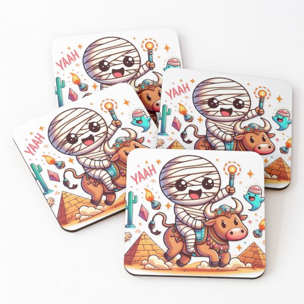 Item preview, A little mummy rides a bull in the middle of the desert and pyramids designed and sold by kankan22.