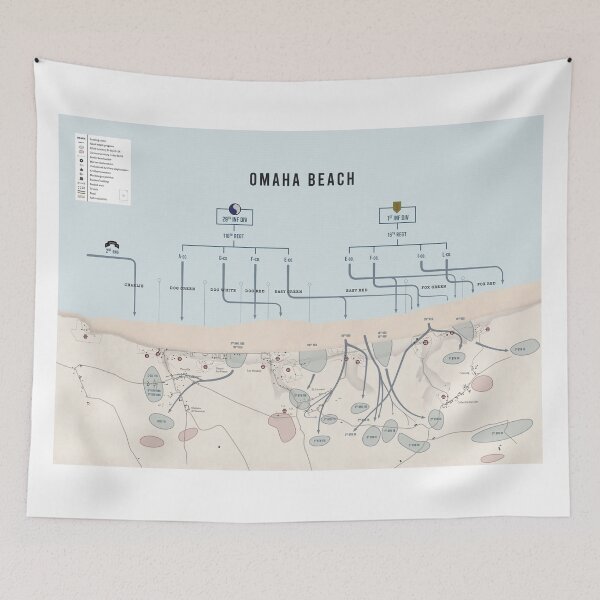 Item preview, Omaha Beach map poster - D-day landings in detail with beach sectors - Digital print - Operation Overlord designed and sold by Thomas Timmers.