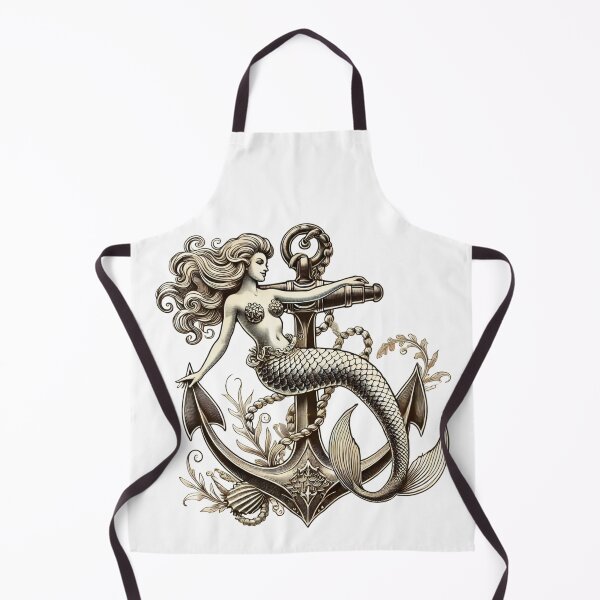 Item preview, Vintage Mermaid With Anchor Retro Nautical Maritime Lovers designed and sold by Designer-Girl.