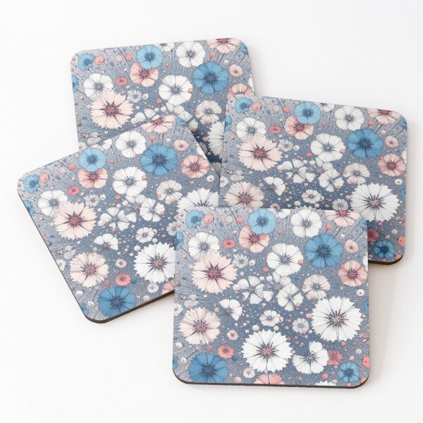 Item preview, CornFlowers Colorful pink white blue designed and sold by Nanthanon.