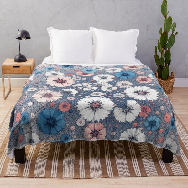 Item preview, CornFlowers Colorful pink white blue designed and sold by Nanthanon.