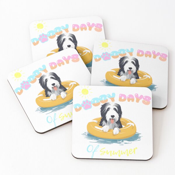 Item preview, Doggy Days of summer aesthetic summer vacation bearded collie dog in a swimming ring  designed and sold by GoodyPaws.
