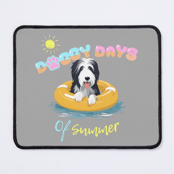 Item preview, Doggy Days of summer aesthetic summer vacation bearded collie dog in a swimming ring designed and sold by GoodyPaws.