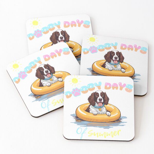 Item preview, Doggy Days of summer aesthetic summer vacation springer spaniel dog in a swimming ring  designed and sold by GoodyPaws.