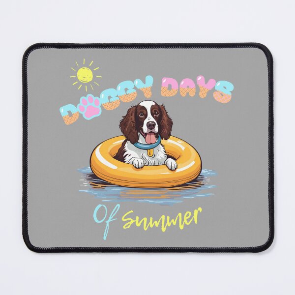 Item preview, Doggy Days of summer aesthetic summer vacation springer spaniel dog in a swimming ring designed and sold by GoodyPaws.
