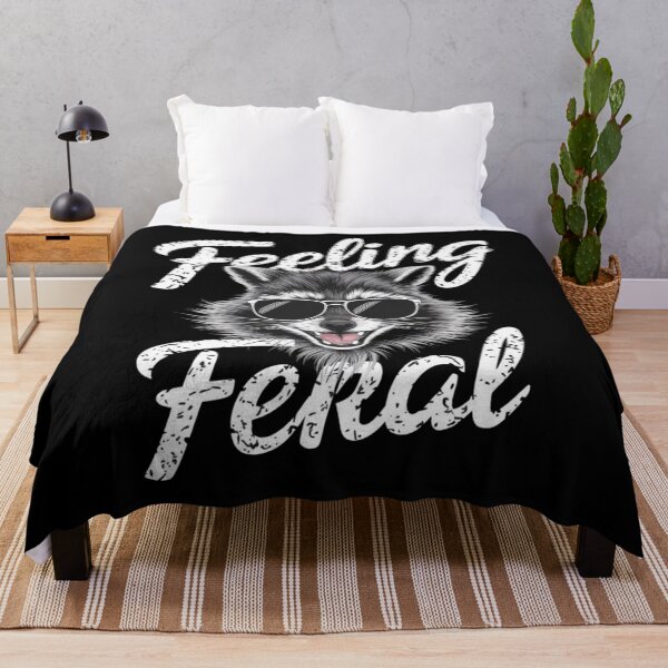 Item preview, Raccoon head with the words "Feeling Feral" designed and sold by MyNiceDesigns.