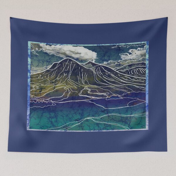 Item preview, Batik Iceland Landscape Painting designed and sold by AuroraXGreen.
