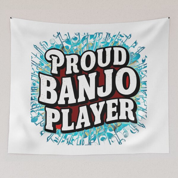 Artikelvorschau, Grafik mit der Aufschrift „Proud Banjo Player“ entworfen und verkauft von MyNiceDesigns.
