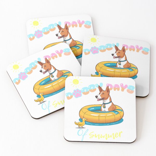 Item preview,  Doggy Days of summer aesthetic summer vacation basenji dog in a swimming ring  designed and sold by GoodyPaws.