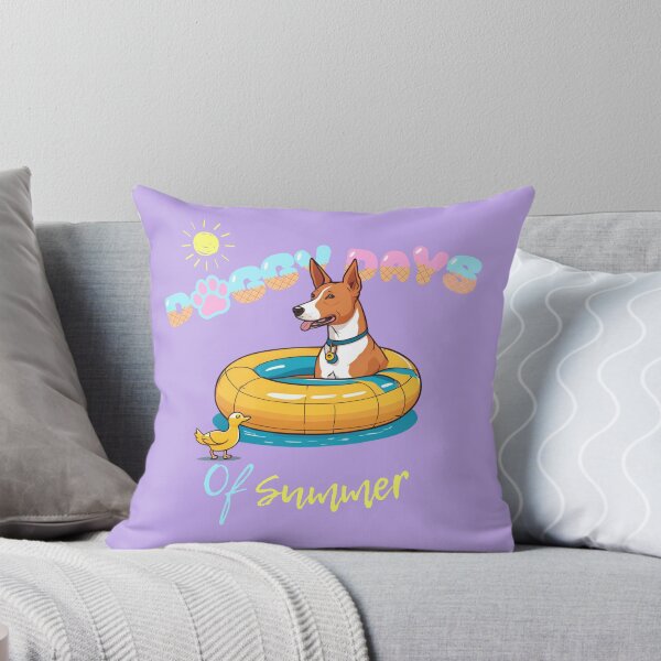 Item preview,  Doggy Days of summer aesthetic summer vacation basenji dog in a swimming ring  designed and sold by GoodyPaws.