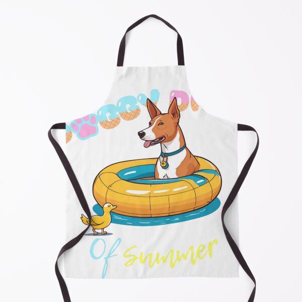 Item preview, Doggy Days of summer aesthetic summer vacation basenji dog in a swimming ring designed and sold by GoodyPaws.
