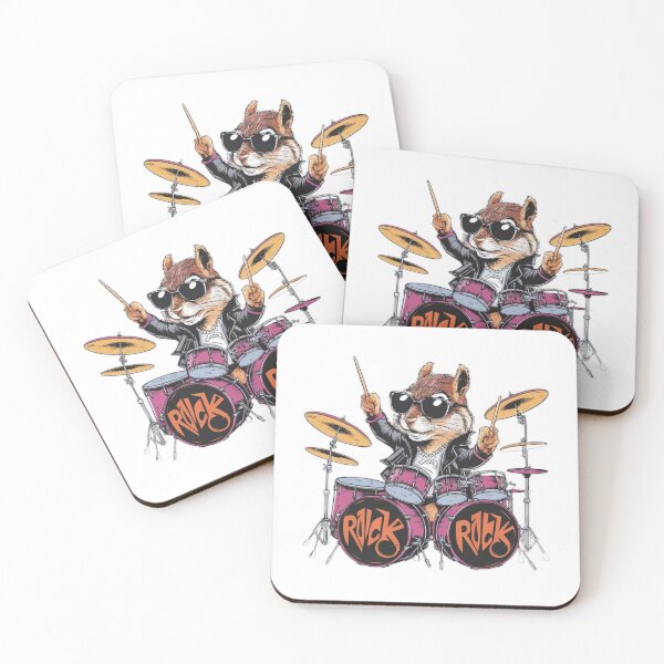 Item preview, Squirrel playing drums designed and sold by MyNiceDesigns.