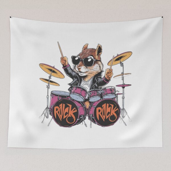 Item preview, Squirrel playing drums designed and sold by MyNiceDesigns.