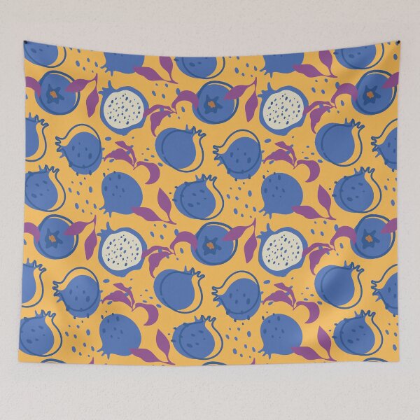 Item preview, Juicy fruit delicious blue pomegranate pattern designed and sold by Deepness2023.