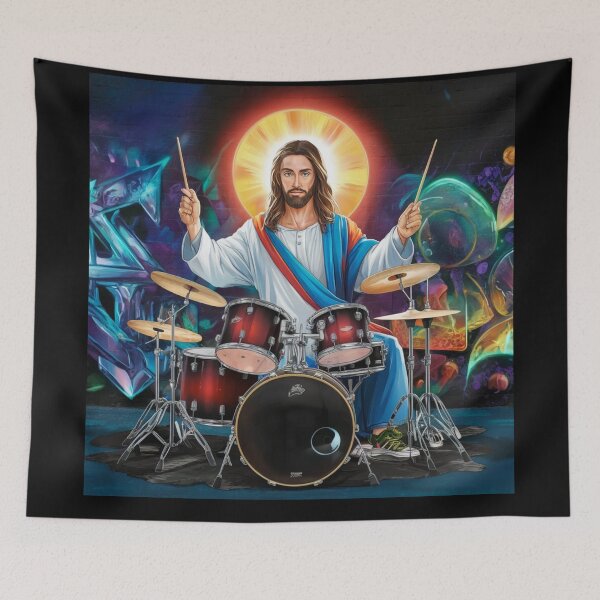 Item preview,  JESUS DRUMMER" : JESUS PLAYING DRUMS  designed and sold by Obinne.