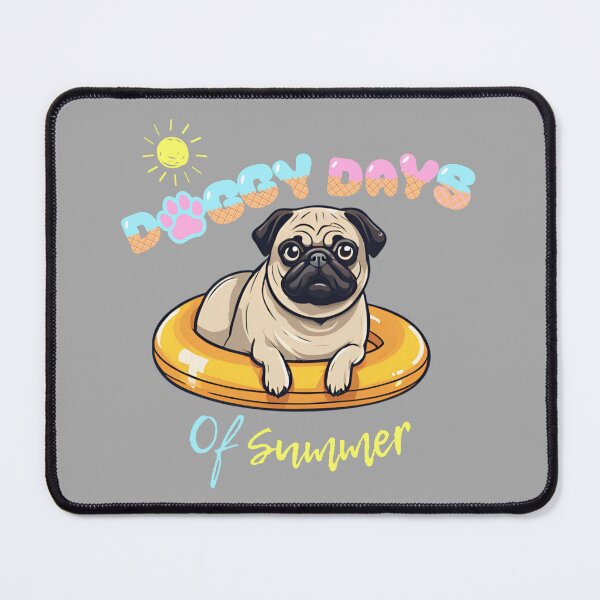 Item preview, Doggy Days of summer aesthetic summer vacation pug dog in a swimming ring  designed and sold by GoodyPaws.