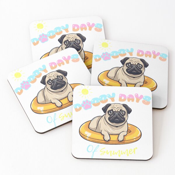 Item preview, Doggy Days of summer aesthetic summer vacation pug dog in a swimming ring  designed and sold by GoodyPaws.