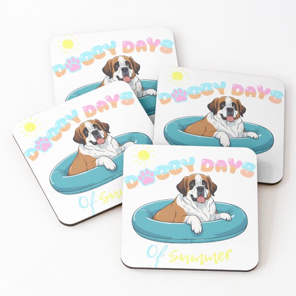 Item preview, Doggy Days of summer aesthetic summer vacation saint bernard dog in a swimming ring  designed and sold by GoodyPaws.
