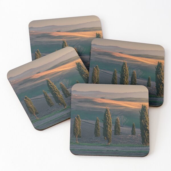 Item preview, Cypresses of Val d'Orcia and the last lights of the sunset. Tuscany designed and sold by Stefano Orazzini.