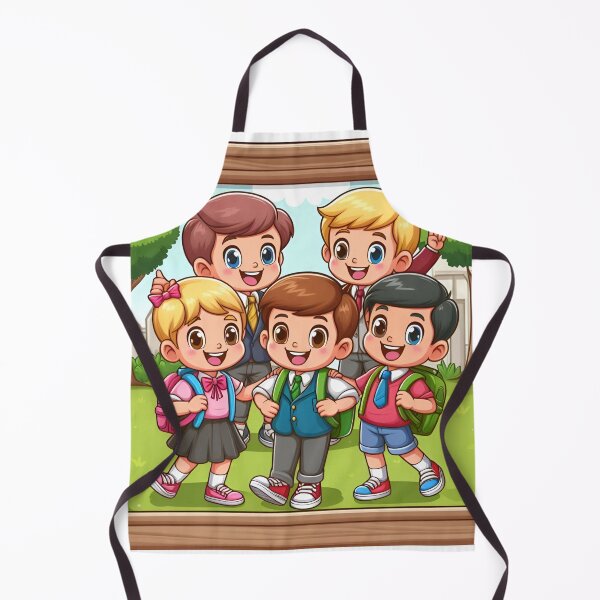 Item preview, Childhood Memories: Cartoon School Friends in a Wooden Frame designed and sold by daruneenok.
