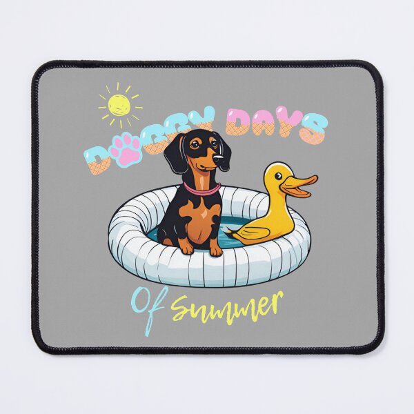 Item preview, Doggy Days of summer aesthetic summer vacation dachshund dog in a swimming ring  designed and sold by GoodyPaws.