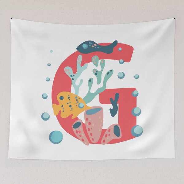 Item preview, G - Coral underwater letter for names starting with G designed and sold by Deepness2023.