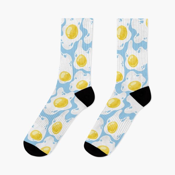 Item preview, Abstract fried eggs pattern on light blue background designed and sold by DarianaArt.