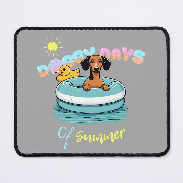Item preview, Doggy Days of summer aesthetic summer vacation dachshund dog in a swimming ring  designed and sold by GoodyPaws.