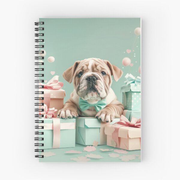 Item preview, Bulldog Puppy Posing With Gifts designed and sold by RGShirtWorks.