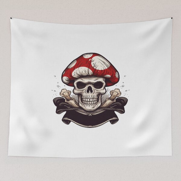 Item preview, mushroom skull head pirate designed and sold by MYpngShop.