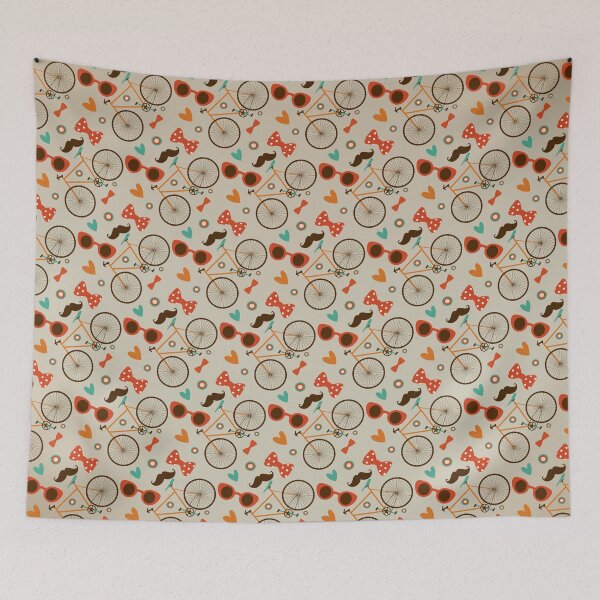 Item preview, Colorful Hipster Elements Pattern on beige designed and sold by Nartissima.