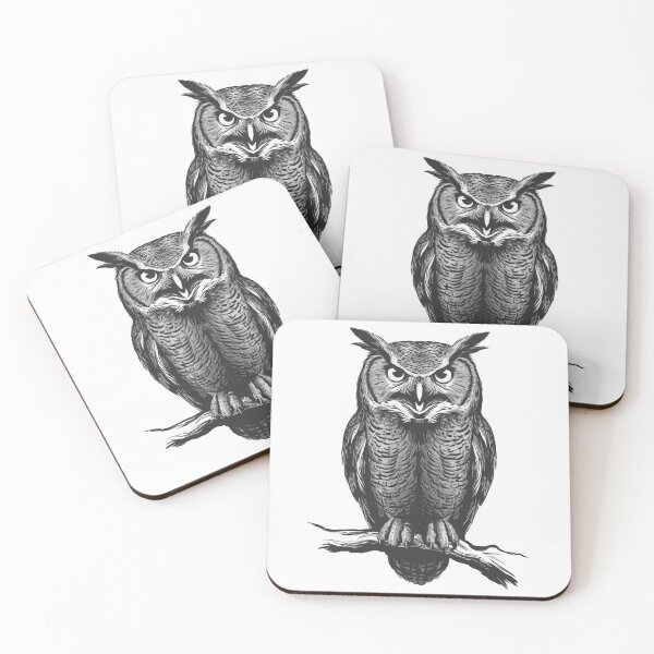 Item preview, Bold Monochrome Owl Illustration designed and sold by MerchMasterPL.