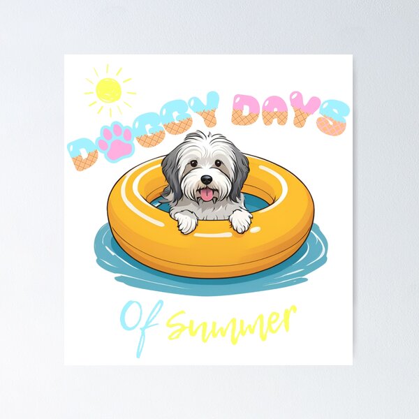 Item preview, Doggy Days of summer aesthetic summer vacation havanese dog in a swimming ring  designed and sold by GoodyPaws.