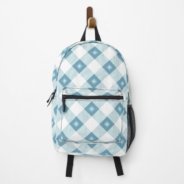 Item preview, Tartan, Large light turquoise and white diagonal with vertical stripes, white diamond inside designed and sold by Alex Blud.