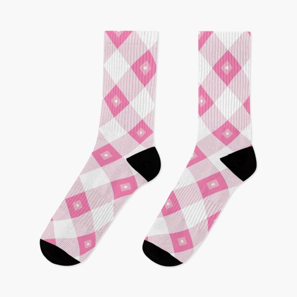 Item preview, Tartan, Large pink and white diagonal with vertical stripes, white diamond inside designed and sold by Alex  Blud.